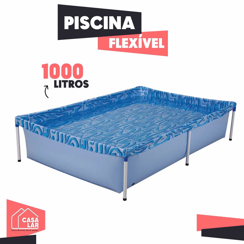 Piscina Infantil 1000 Litros Retangular Estrutura Mor Shopee Brasil