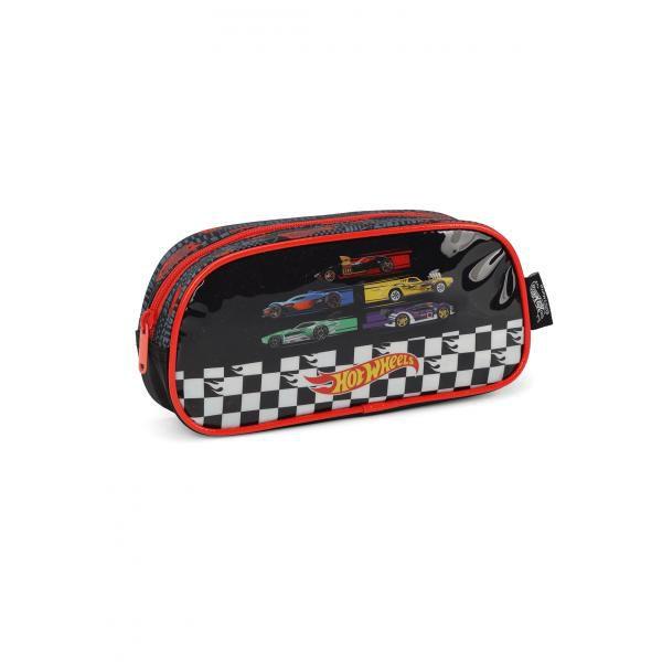 Estojo Escolar Infantil Simples Hot Wheels Preto Luxcel Shopee Brasil