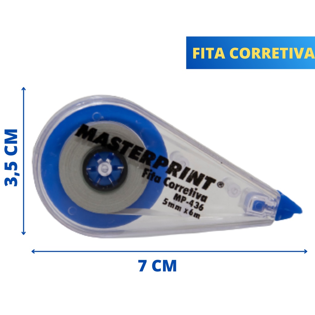 Fita Corretiva Mm X Mts Corretivo Roller Tape Masterprint Shopee