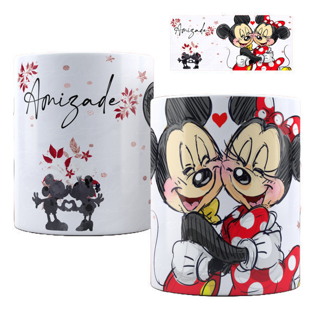 Caneca Mickey Amizade Ml Porcelana Shopee Brasil