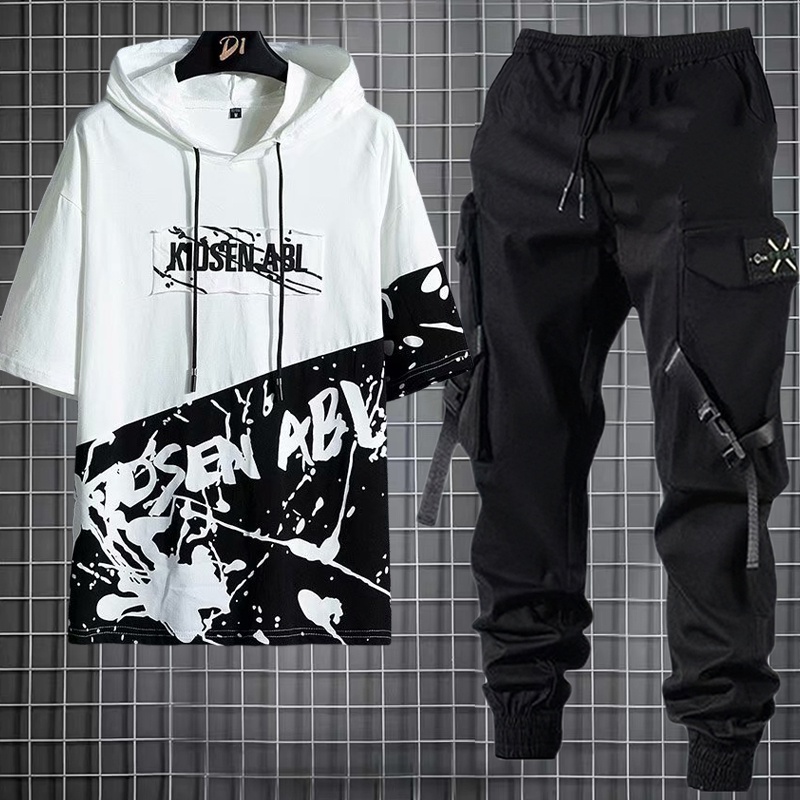 Cal As De Carga Masculinas Estilo Hip Hop Joggers Conjunto De Homens