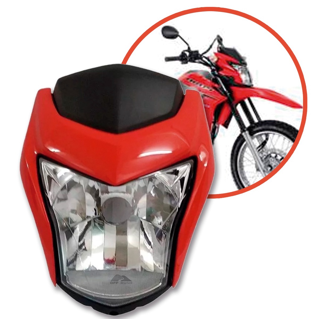 Kit Farol Completo Carenagem Honda Bros Vermelho