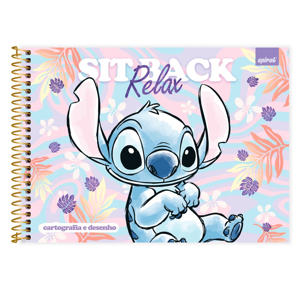 Caderno Desenho Cartografia Capa Dura Folhas Stitch Shopee Brasil