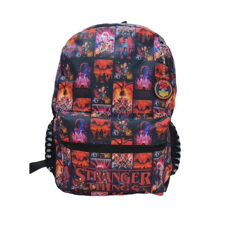 Mochila Stranger Things Vermelha Escolar Infantil De Costas Shopee Brasil