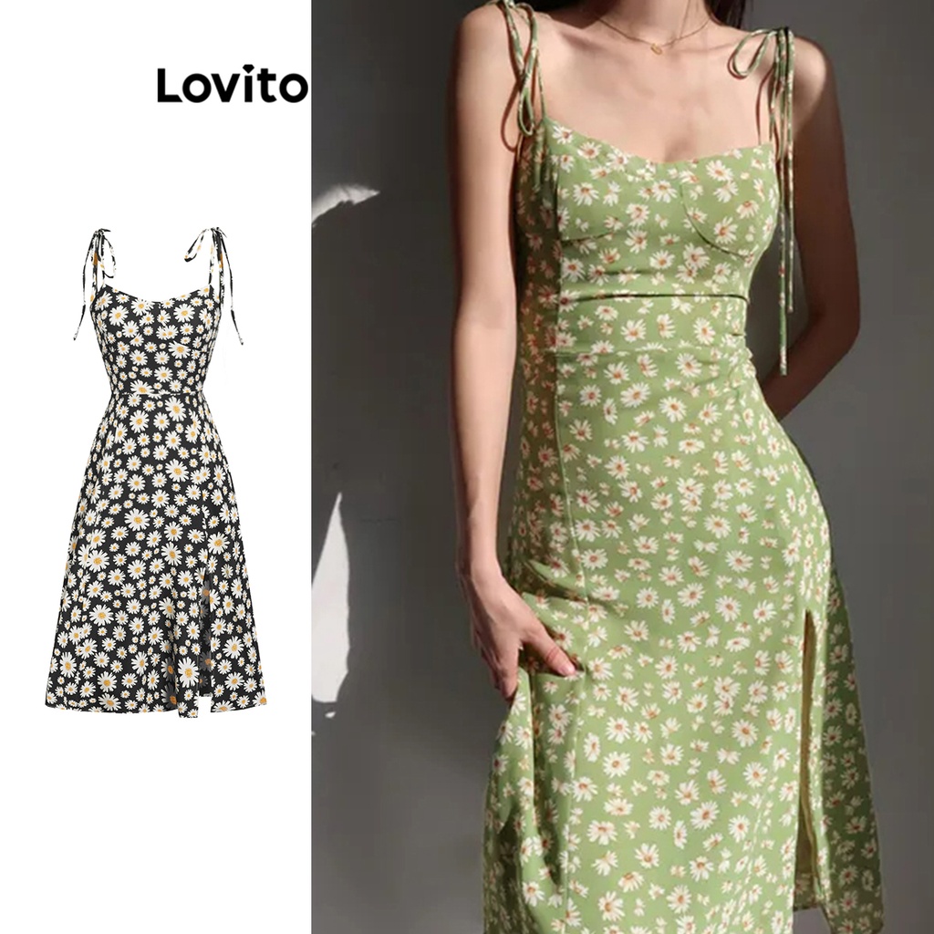 Lovito Vestido Boho Ditsy Estampa Floral Para Mulheres L74ED204