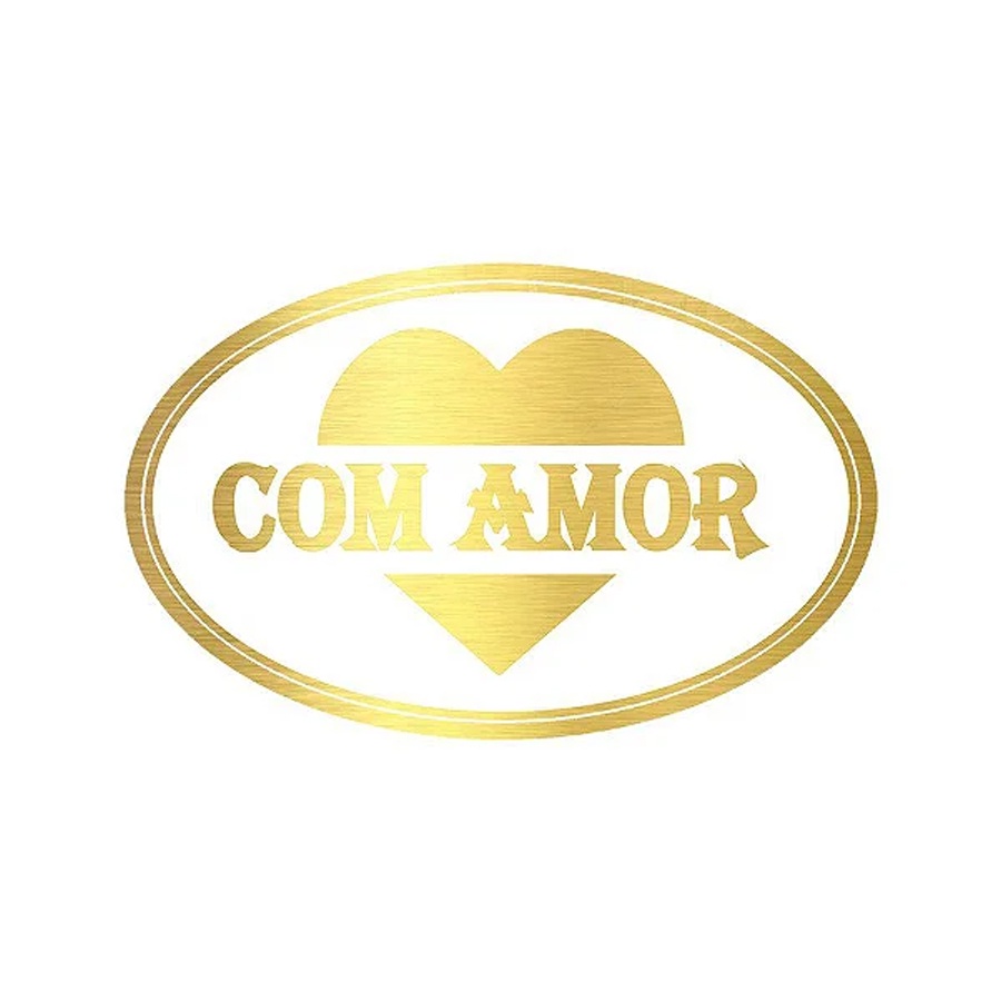 Adesivo Amor Ref 2028 Hot Stamping Dourado 100 Unidades