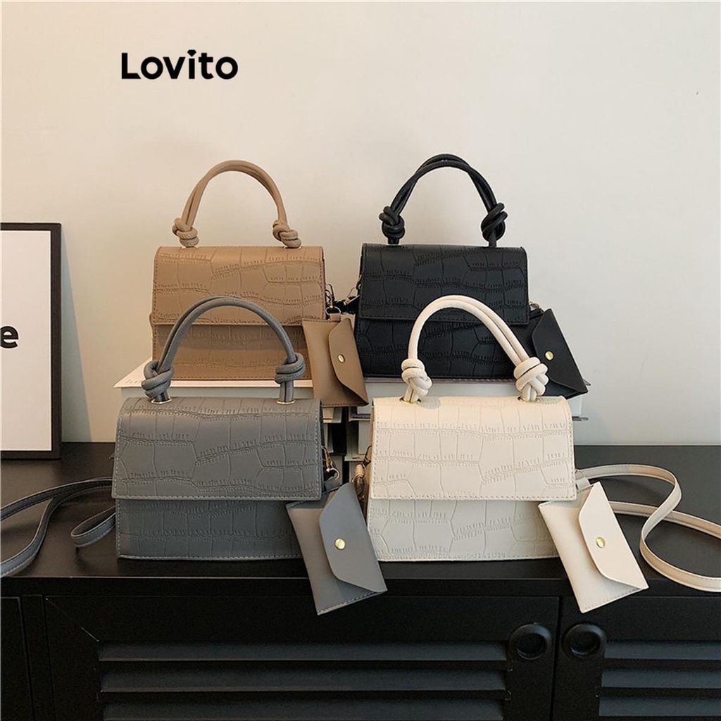 Lovito Elegante Conjunto Duas Pe As Bolsa De Ombro Feminina Pequena