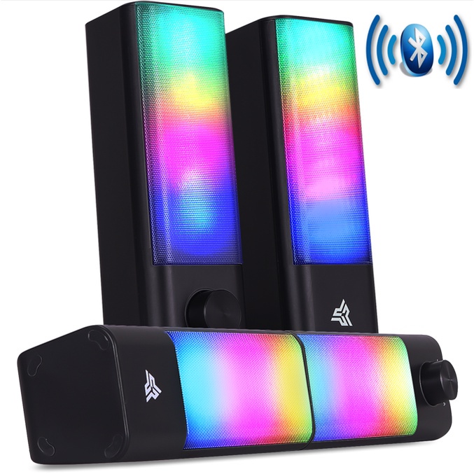 Caixa Som Bluetooth Led Rgb Usb P Soundbar Subwoofer Gamer Pc Celular