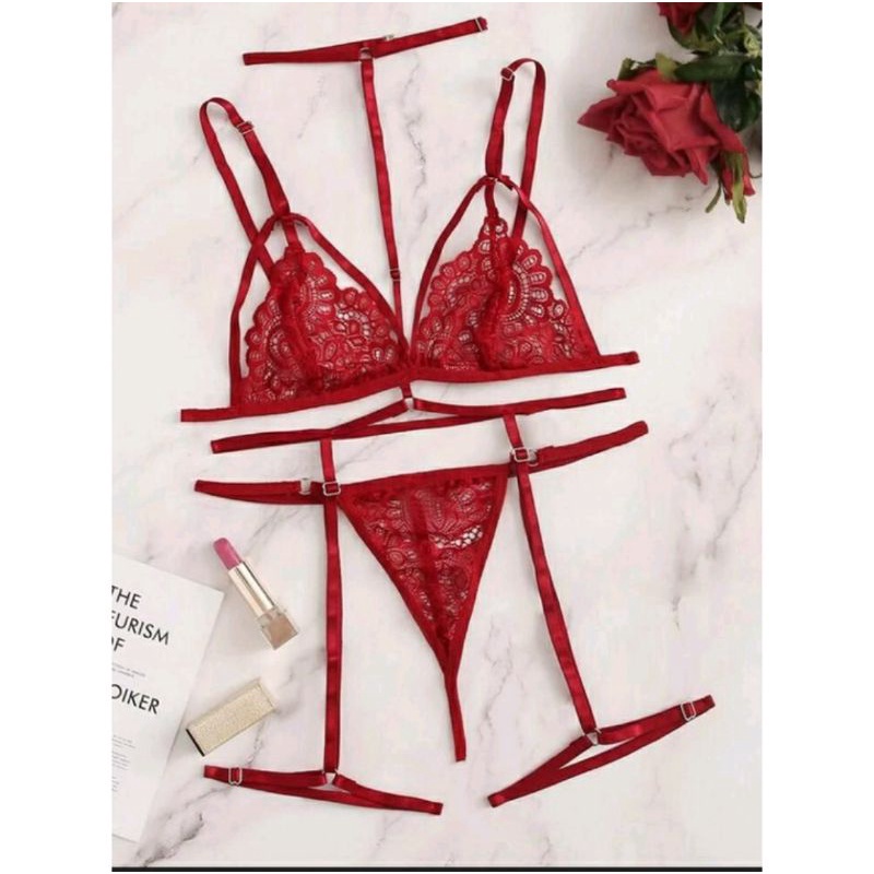 Conjunto Lingerie Sexy Cinta Liga XL3779 Shopee Brasil