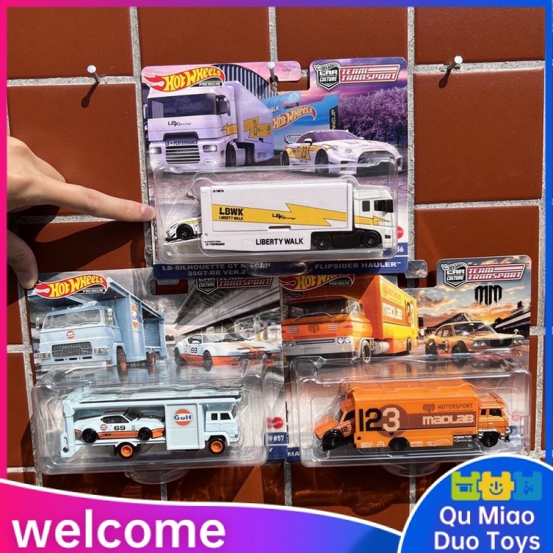 Hot Wheels Racing Transportation Team Set Alfa Romeo Gulf Petroleum Nissan R34 Collection Car