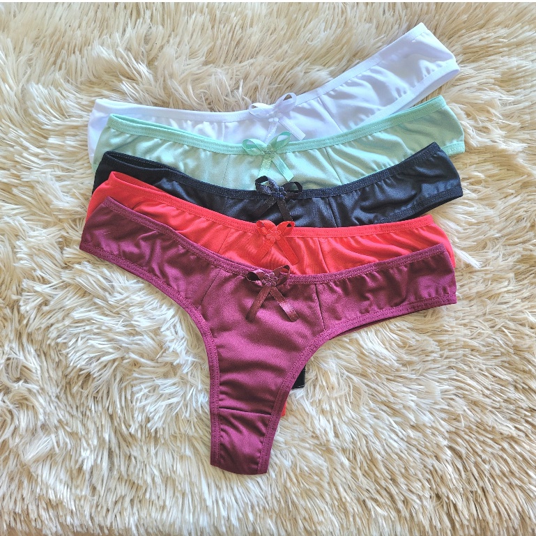 KIT Calcinhas Feminina Lingerie Tanga Fio Dental Lisas Shopee Brasil