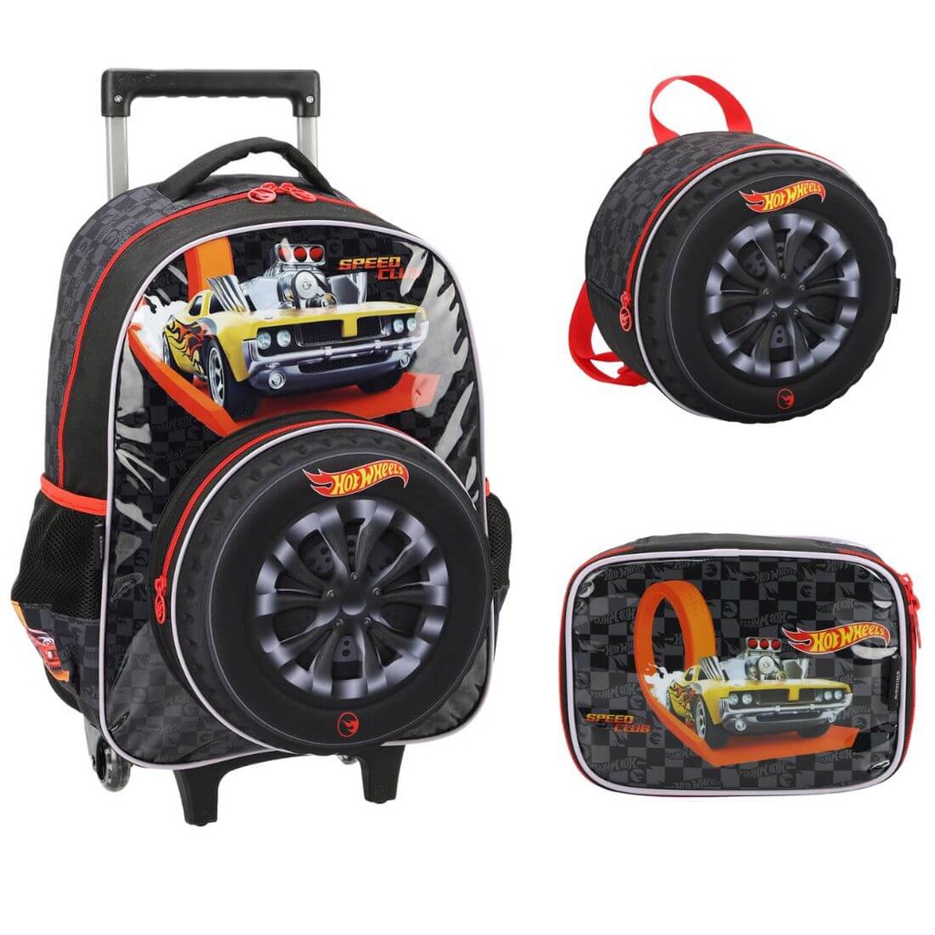 Mochila Infantil Rodinhas Hot Wheels Lancheira E Estojo Shopee Brasil