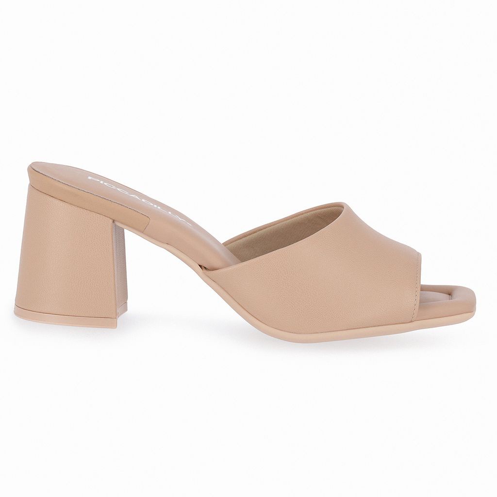 Tamanco Flavia Salto Alto Nude Claro Shopee Brasil