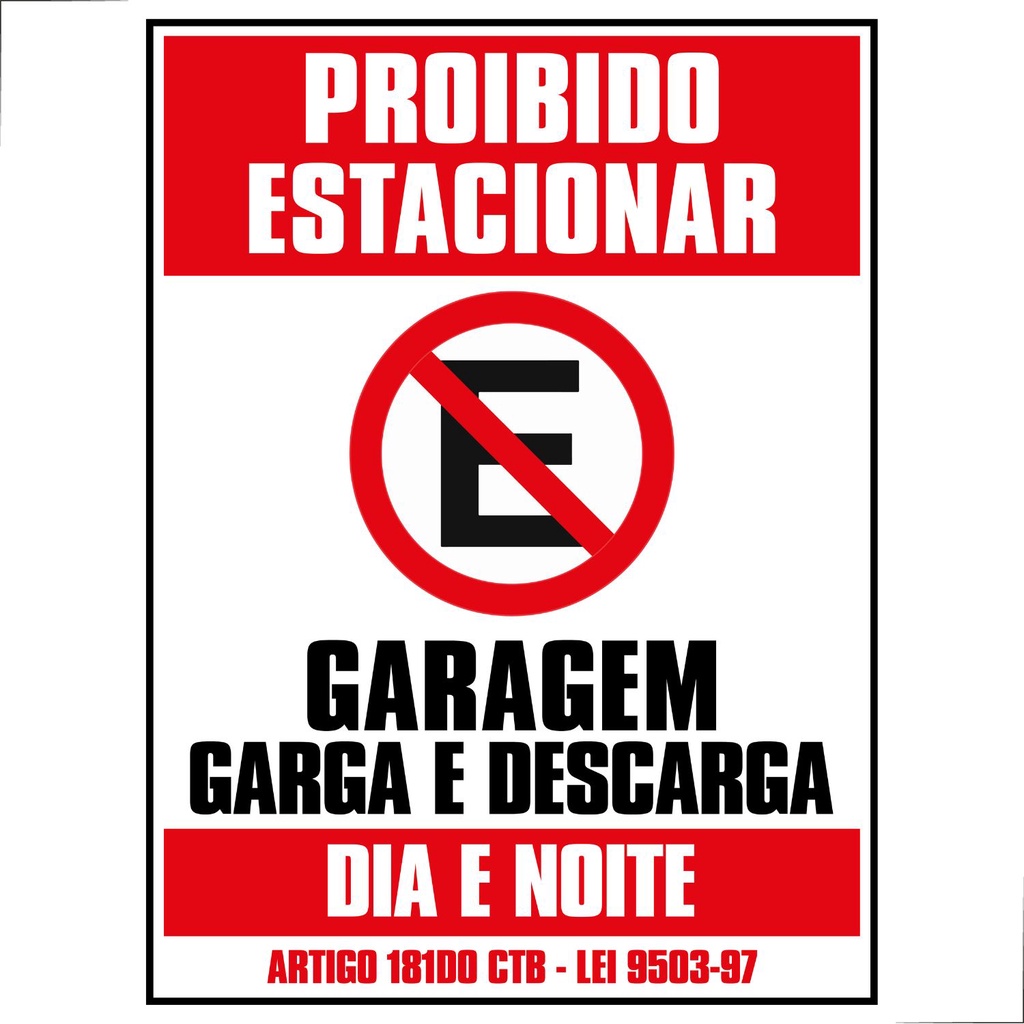 Kit 2 Placas De Sinalizacao Proibido Estacionar 40x30cm Shopee Brasil