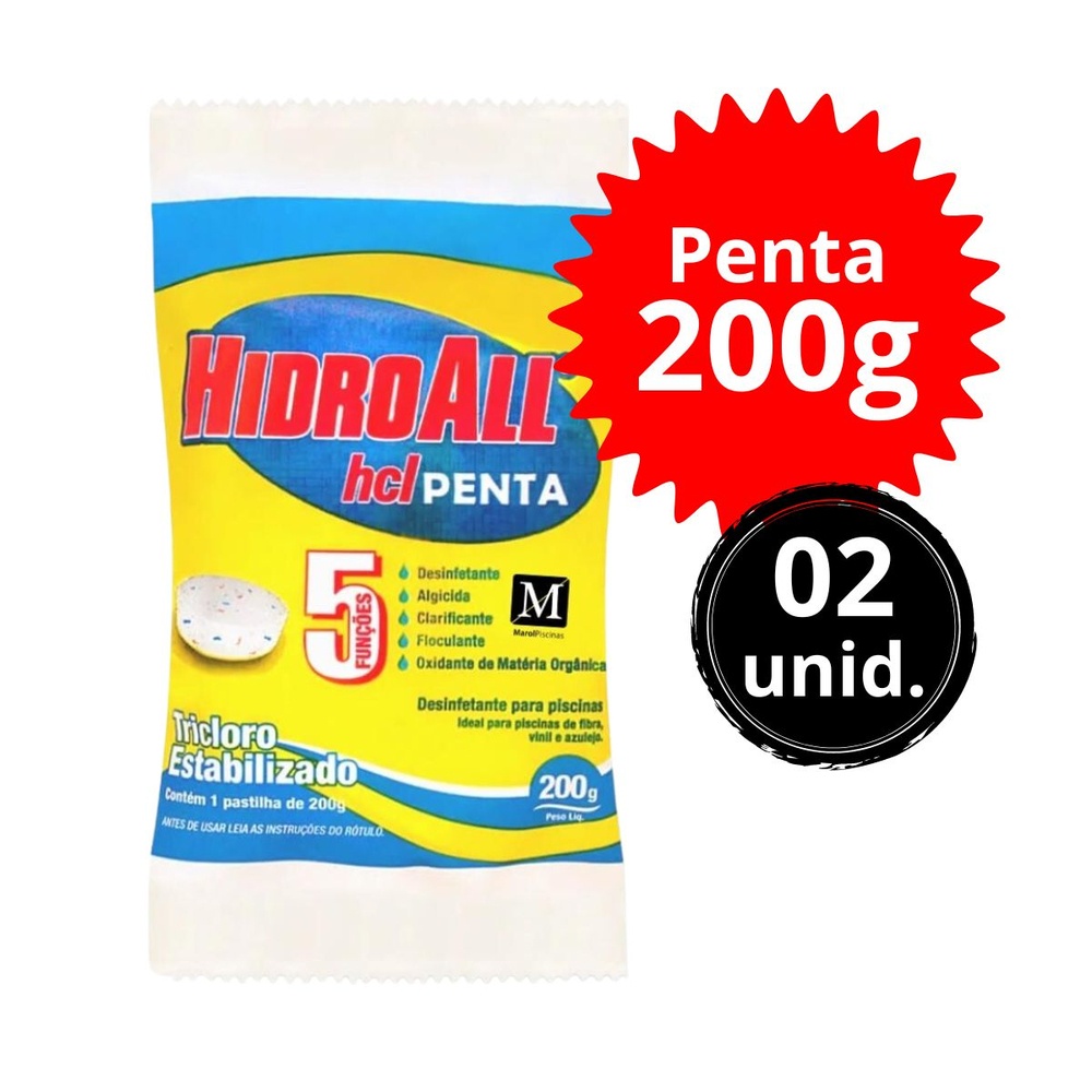 Kit Unid Cloro Pastilha Para Piscina Hidroall Penta G Shopee Brasil