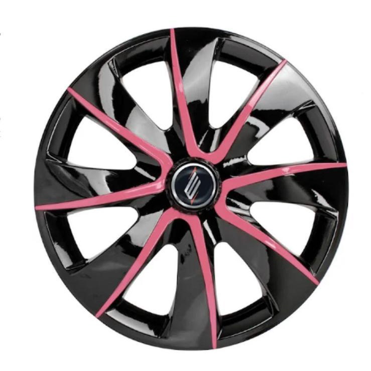 Calota Sport Modelo Prime Aro Polegadas Black Pink Parafuso