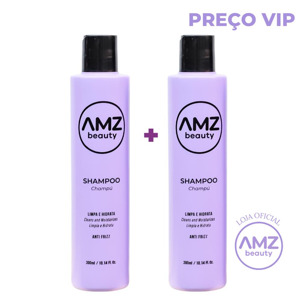 Kit 2x Shampoo Fortalecedor Amz Beauty Anti Frizz 300ml Shopee Brasil