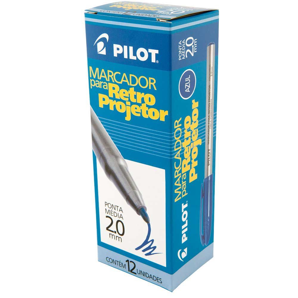 Caneta Pilot Para Retroprojetor Mm Azul Caixa Unidades