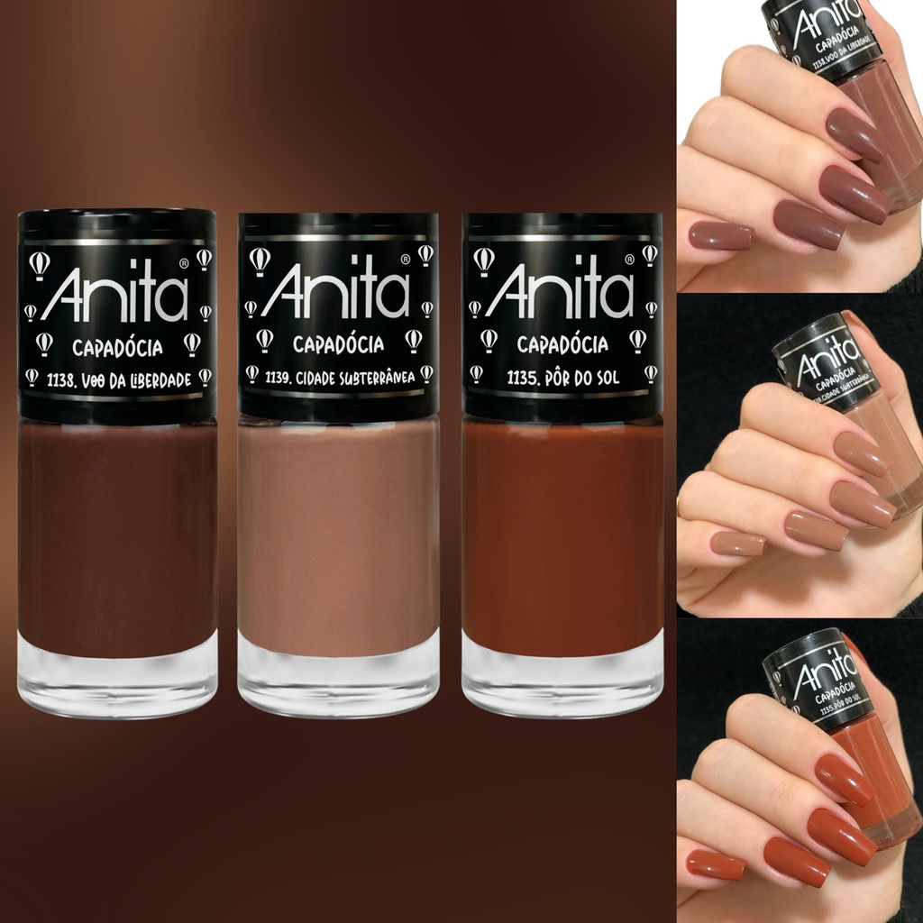 Kit Esmaltes Anita Capadócia Esmalte Atacado Lançamento Cores Nude