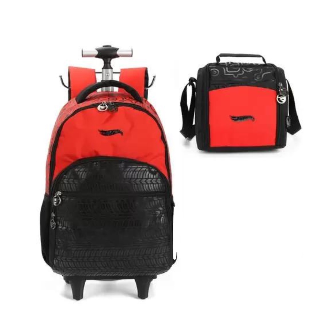 Kit Mochila Juvenil Rodinhas Al As Trolley Grande Hot Wheels Shopee