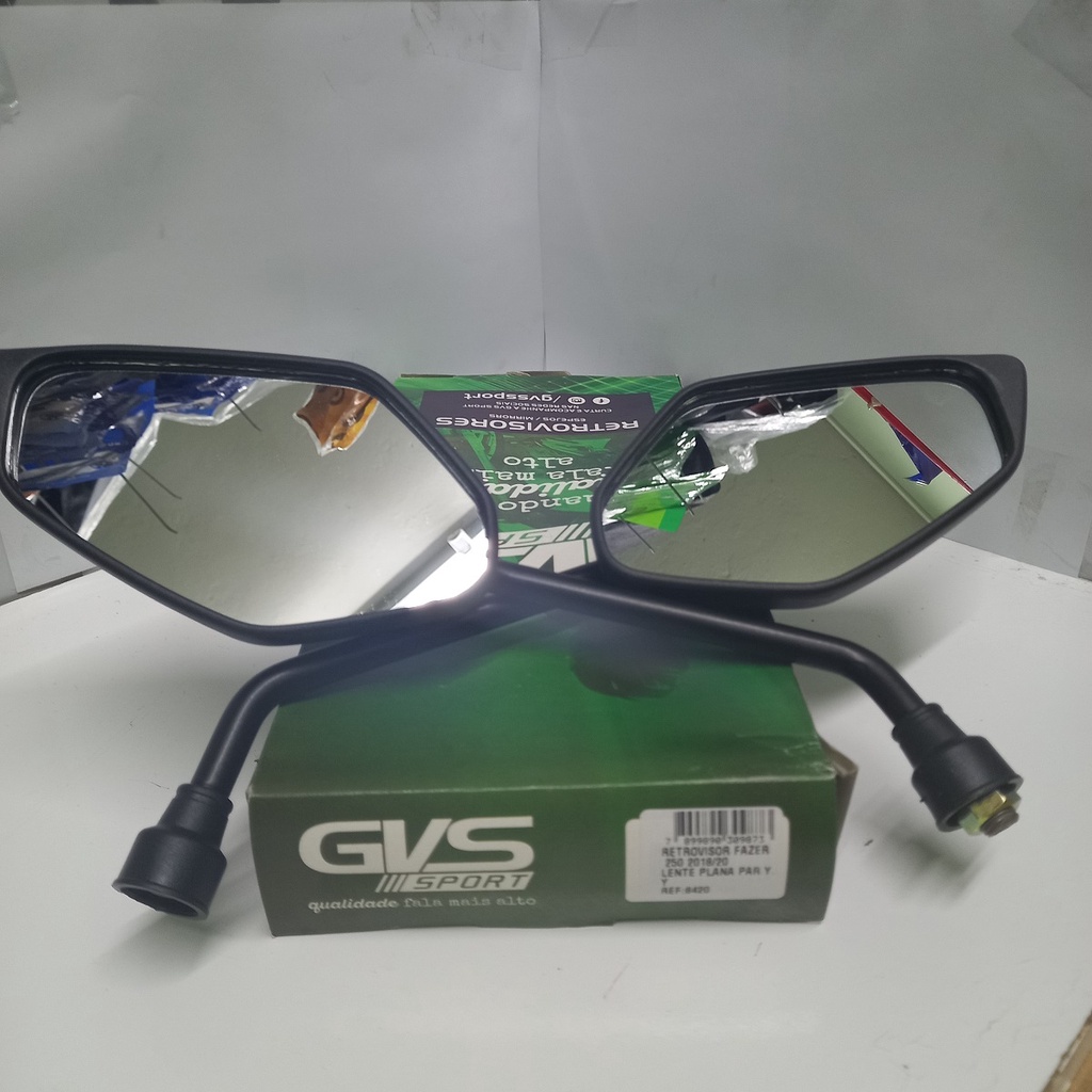 Retrovisor Gvs Fazer Lente Plana Rosca Inversa