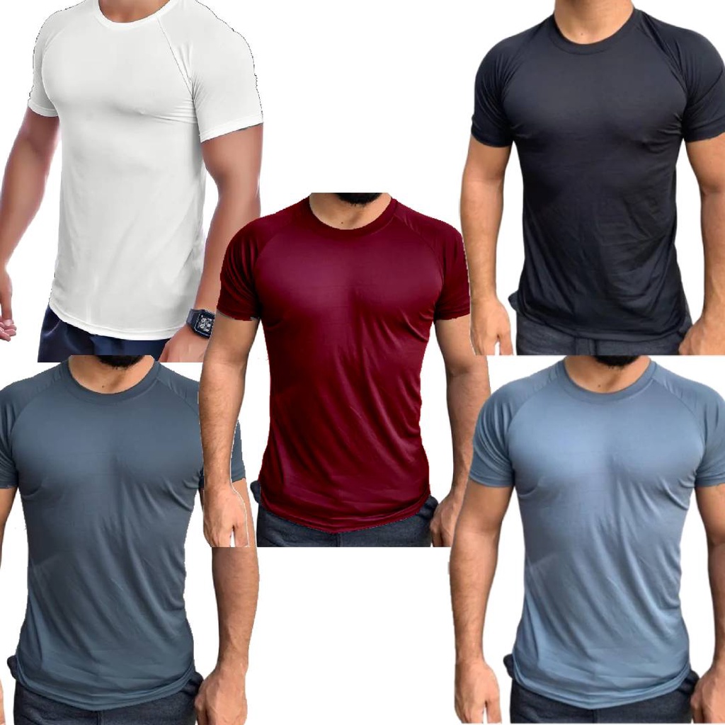 Kit 5 Camisetas Dry Fit Masculina Casual Treino Academia