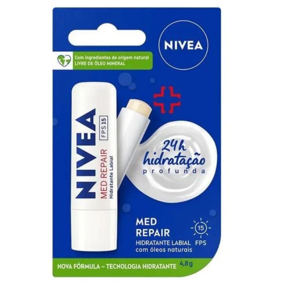 Hidratante Labial Nivea Med Repair Fps 15 4 8g Shopee Brasil