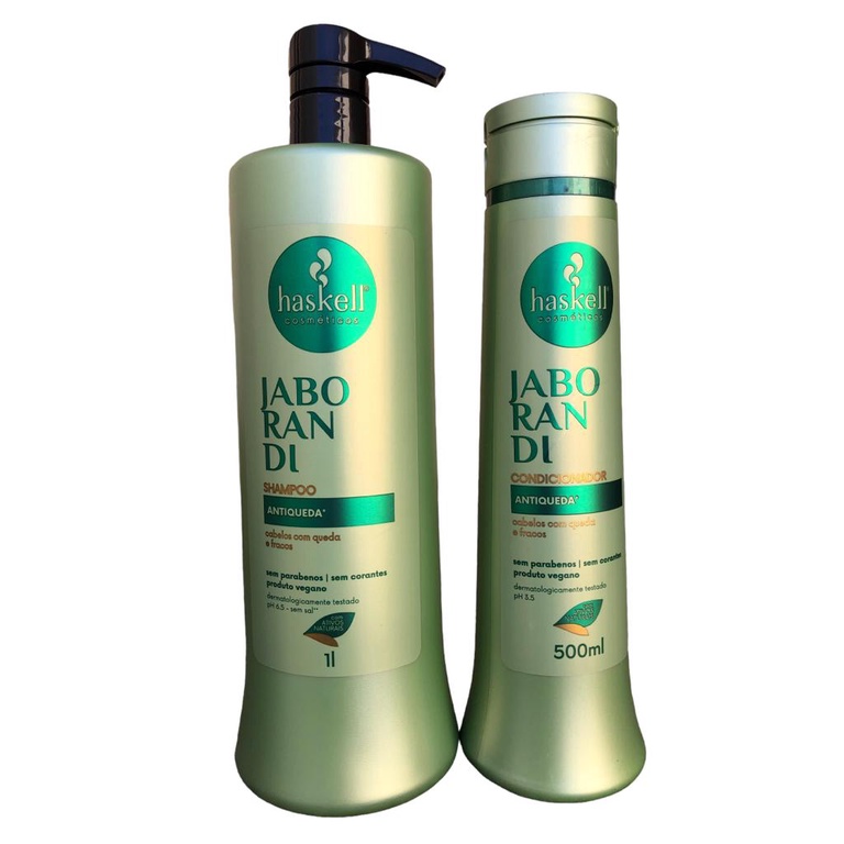 Kit Haskell JABORANDI Shampoo 1 Litro Condicionador 500 Ml Shopee Brasil