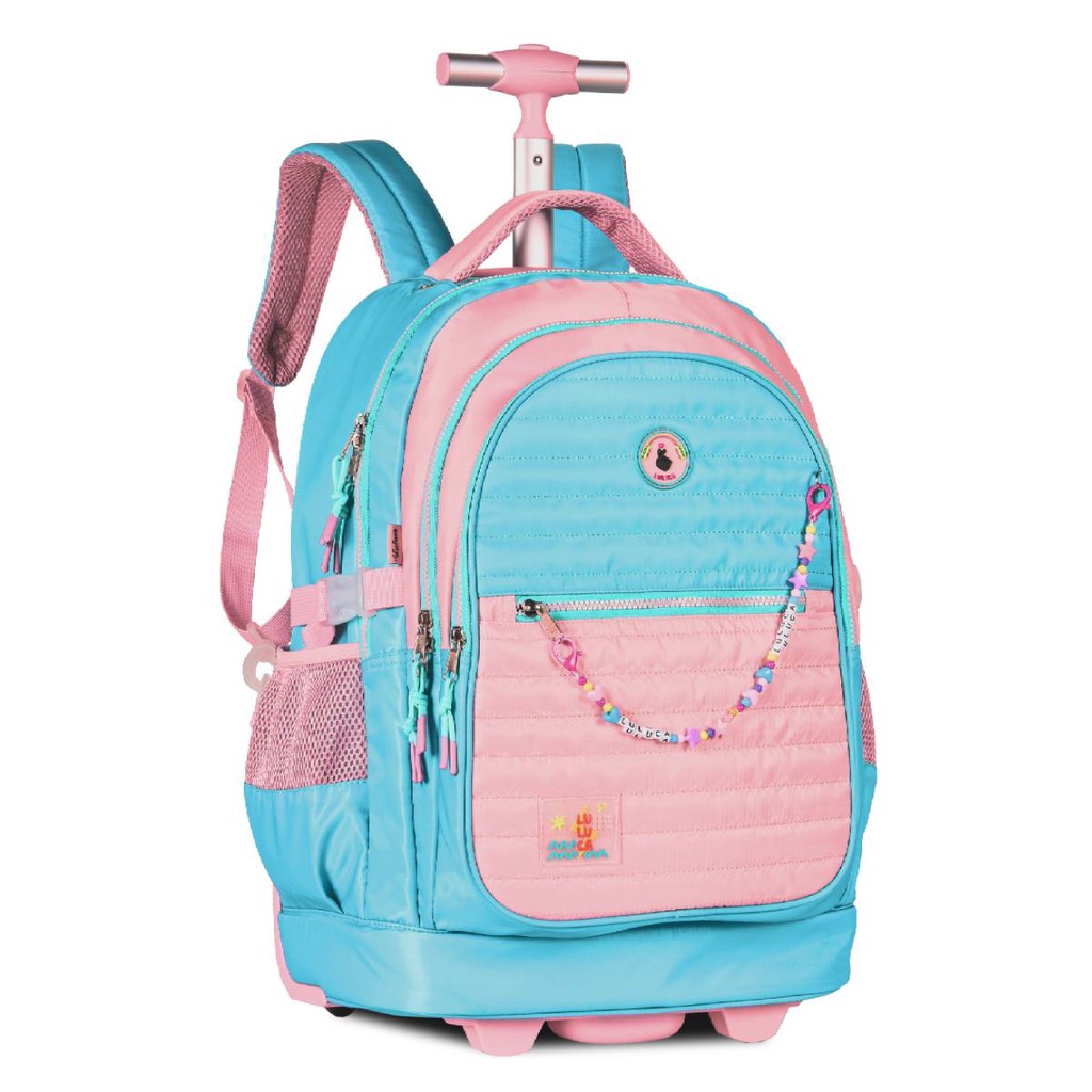 Mochila De Rodinhas Luluca Meninas Escolar Infantil Pandinha Shopee