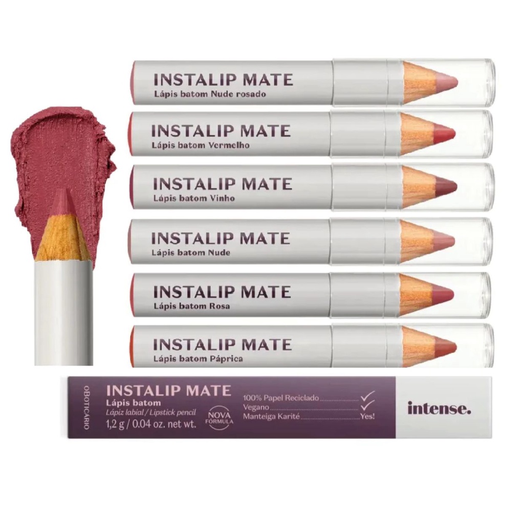 L Pis Labial Batom Instalip Nude Vinho Rosa Intense Obotic Rio Shopee