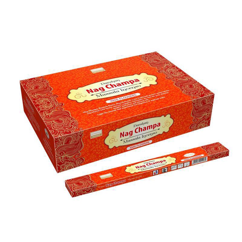 Incenso Nag Champa Massala Darshan Red Box Caixas Varetas