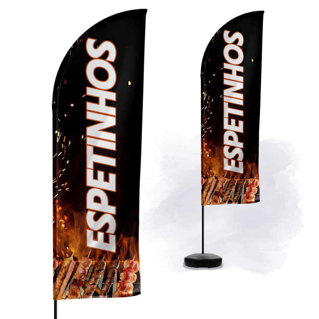 Wind Banner Espetinhos Espetaria Dupla Face Somente Bandeira Shopee