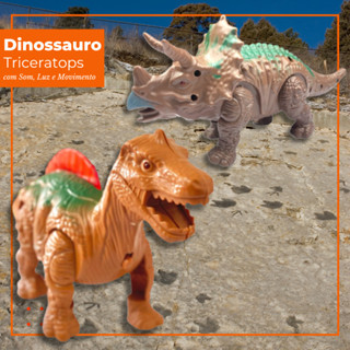 Kit Brinquedo Infantil Dinossauro Espinossauro E Triceratops Som