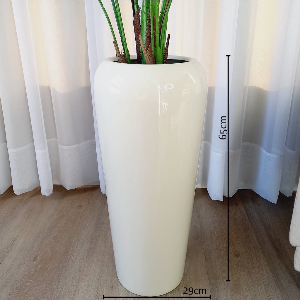 VASO DE CHÃO EM FIBRA DE VIDRO NUDE BRILHO 65AX29L CM Shopee Brasil