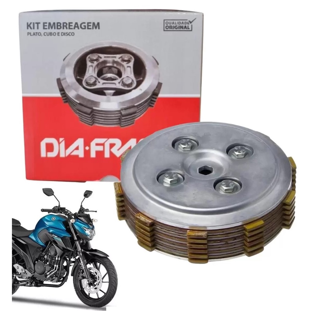 Kit Embreagem Completa Diafrag Fz25 Ys Fazer Xtz Lander Tenere 250 De