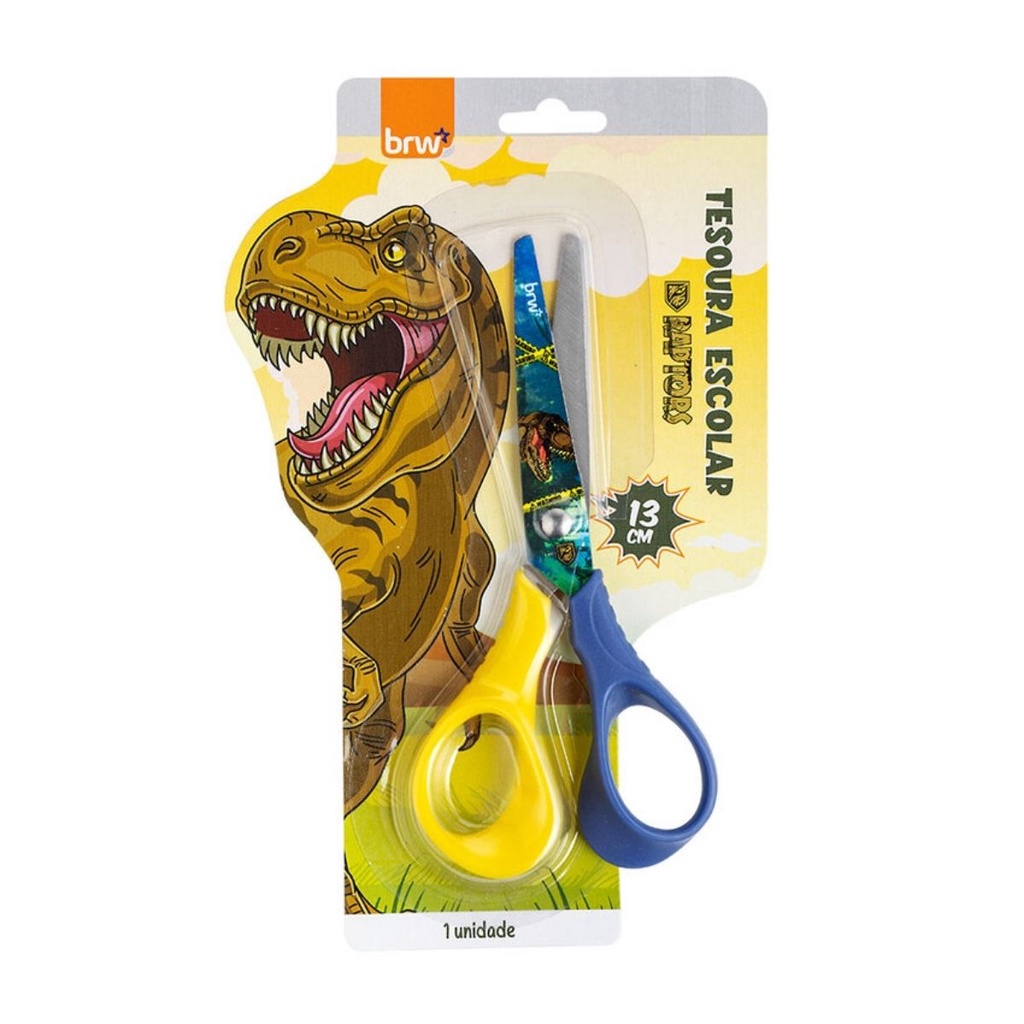 Tesoura Brw Dinossauro Raptors Cm Shopee Brasil