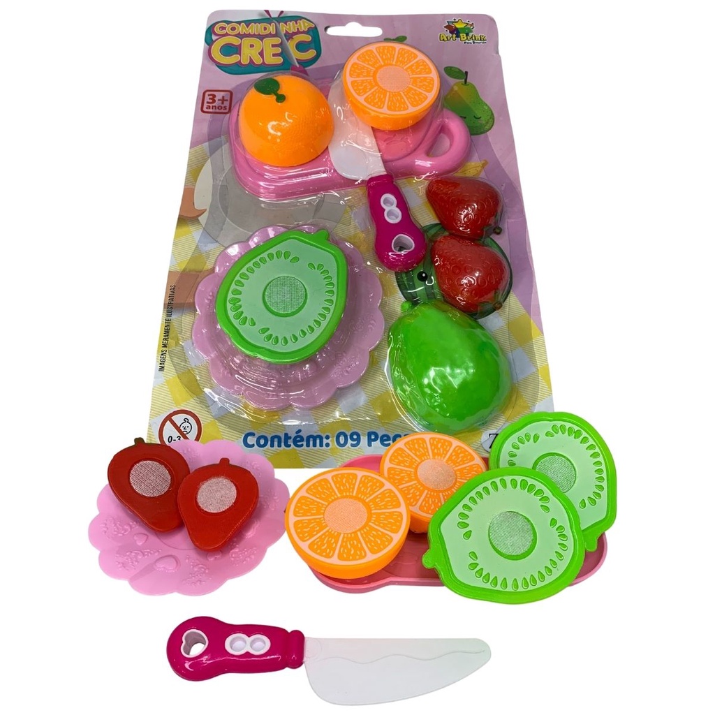 Frutas Cortar Comidinha De Velcro Brinquedo Infantil Cozinha Shopee