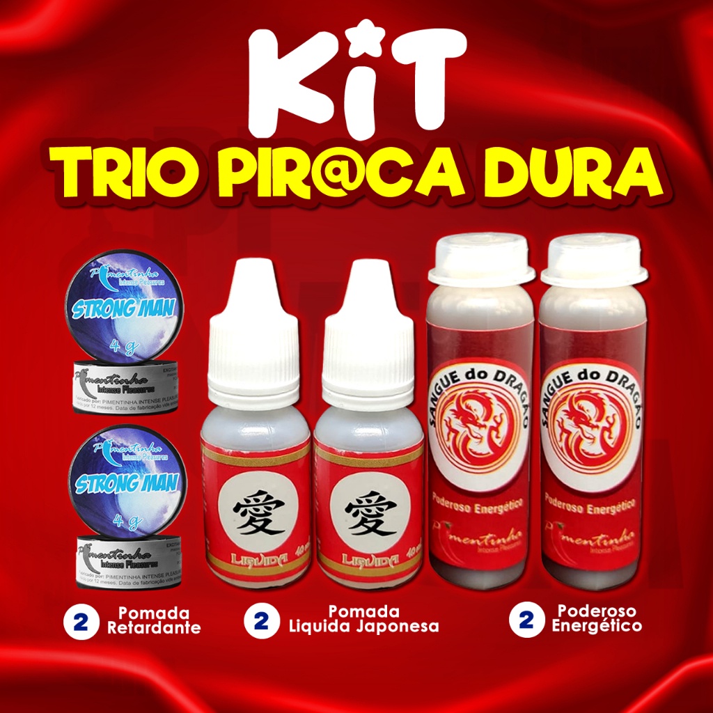 Especial Sex Shop Kit Trio Piroca Dura Estimulante Retardante