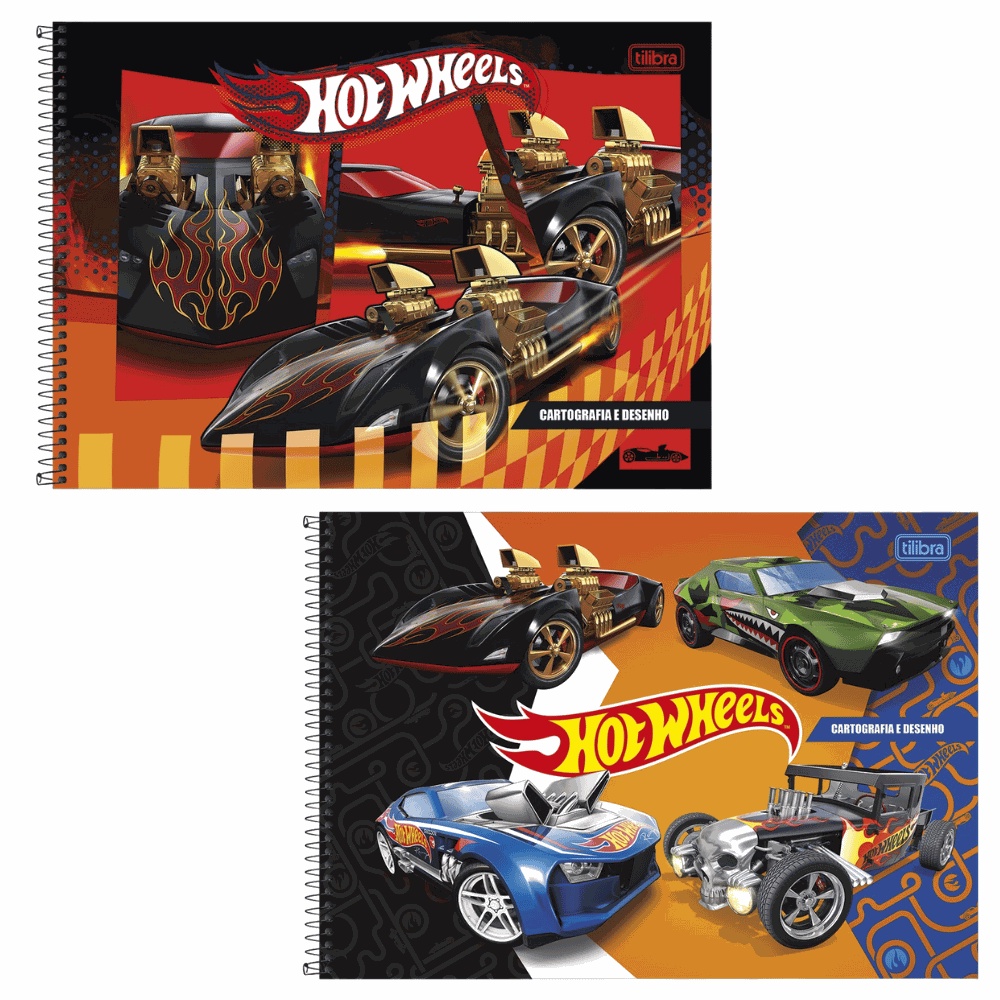 Caderno Espiral Cartografia E Desenho Hot Wheels Folhas Tilibra Shopee Brasil