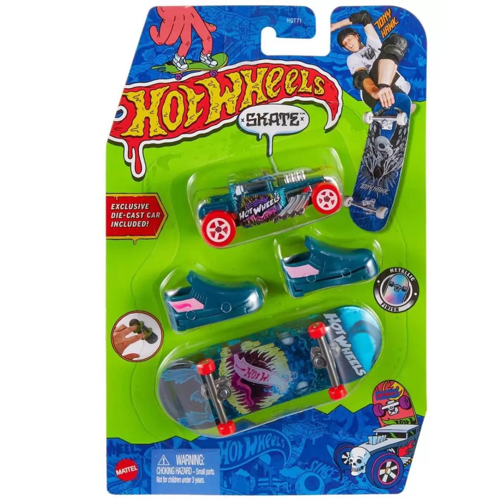Skate de Dedo Tênis e Veículo Hot Wheels Mattel Shopee Brasil