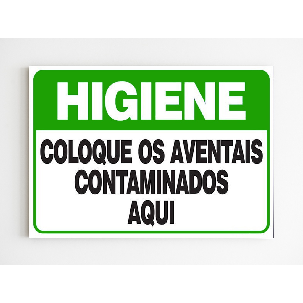 Placa De Aviso Higiene Coloque Os Aventais Contaminados Aqui Shopee