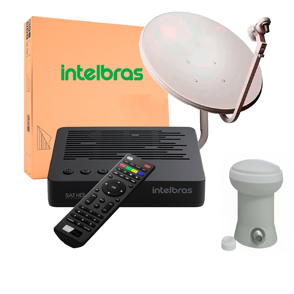 KIT RECEPTOR DIGITAL DE TV VIA SATELITE RDS 840 INTELBRAS ANTENA