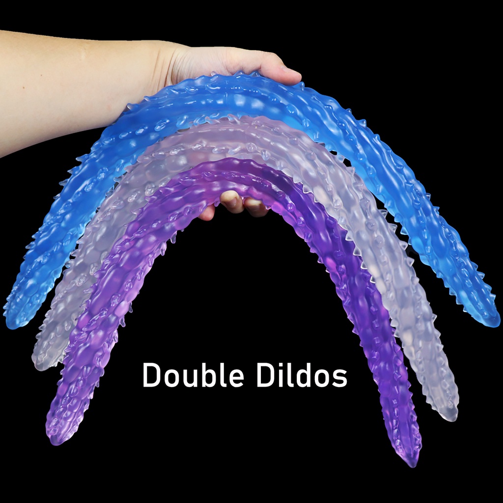 QSJZHY Polegadas Duplo Dildo Estimulante Vagina Anus Pênis Macio