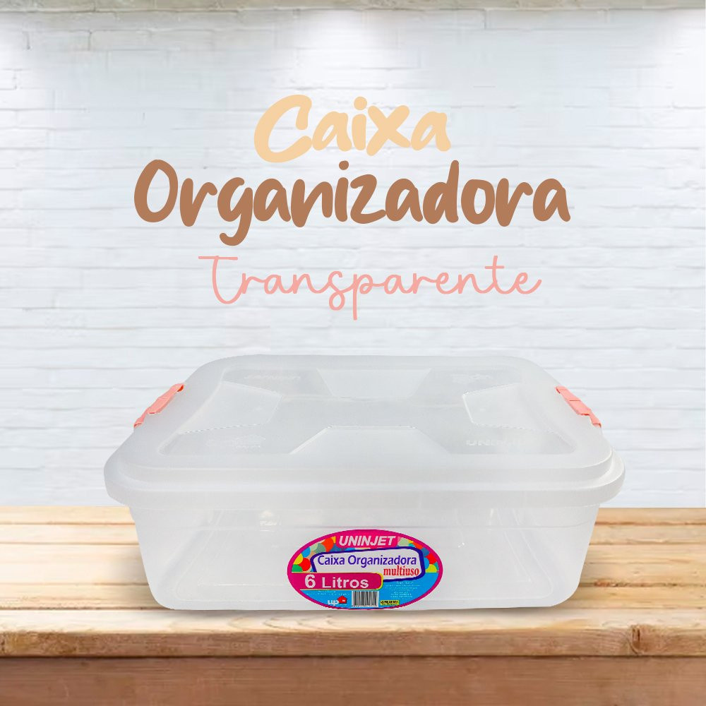 Caixa Organizadora Transparente Multiuso Recipiente Organizador Casa