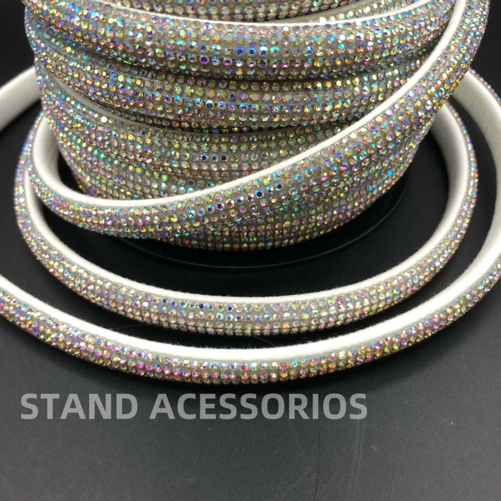 Meia Cana De Strass Mm Fileiras De Strass Metros Shopee