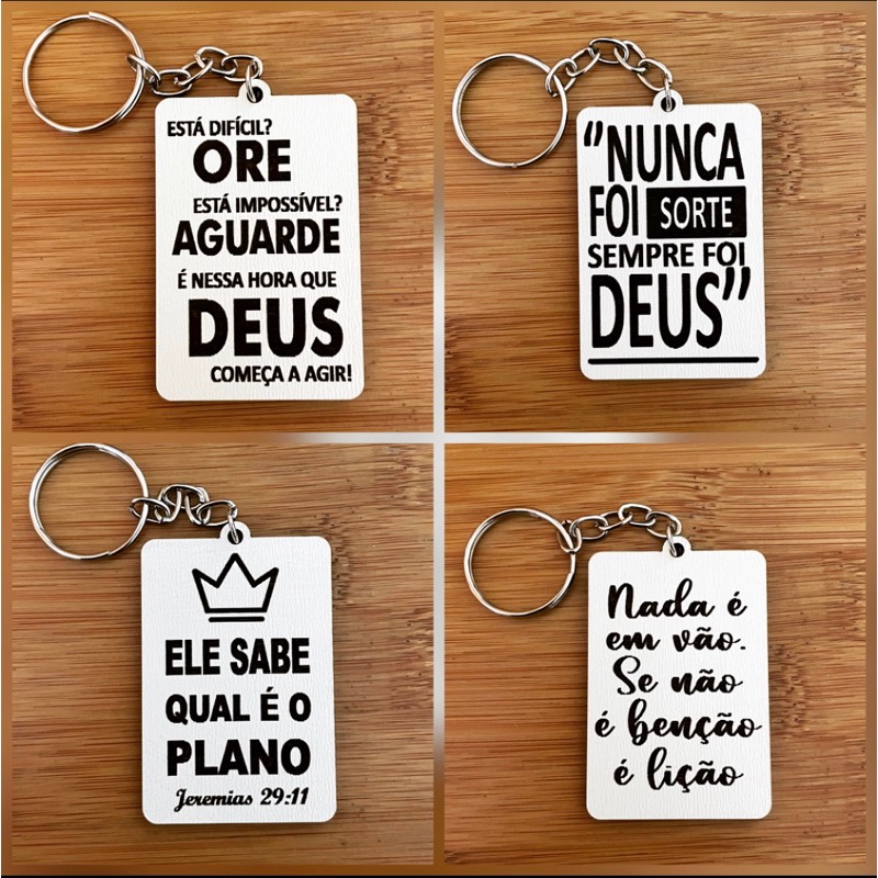 Kit Chaveiros Em MDF Frases Religiosas Para Lembracinha Shopee Brasil