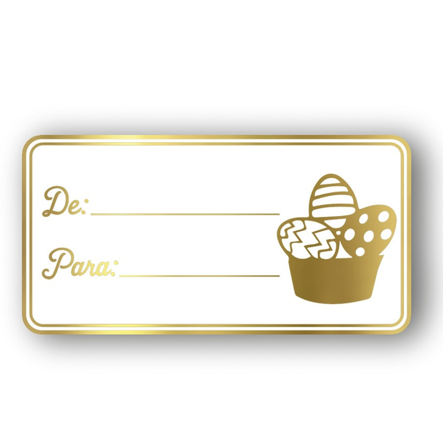 Adesivo De Para Páscoa Ref 2147 Hot Stamping Dourado 40