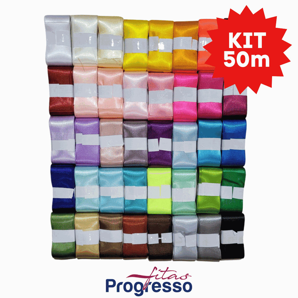 Kit Metros Fita De Cetim Fitas Progresso Cf Mm Cores