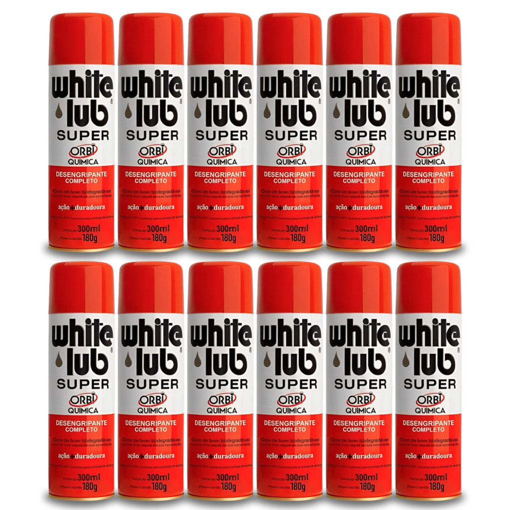 Kit 12 White Lub Desingripante Spray Lubrificante 300ml Shopee Brasil