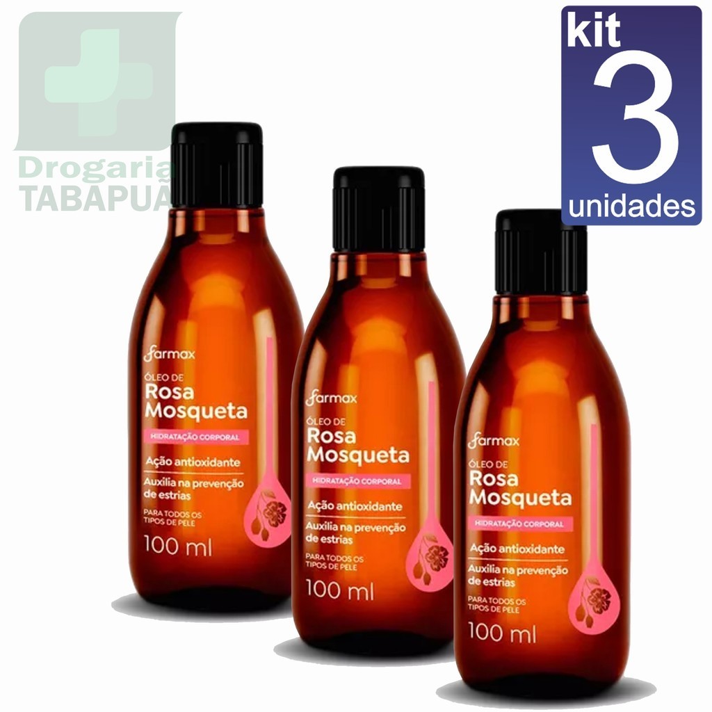 Kit 3 Oleo Rosa Mosqueta 100ml Farmax Oleo Rosa Mosqueta 100ml Farmax